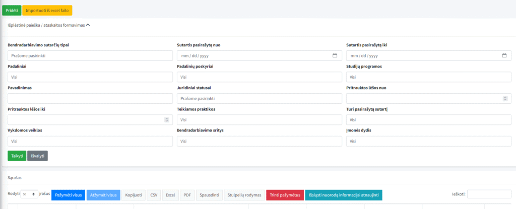 Alumnu sistemos filtras